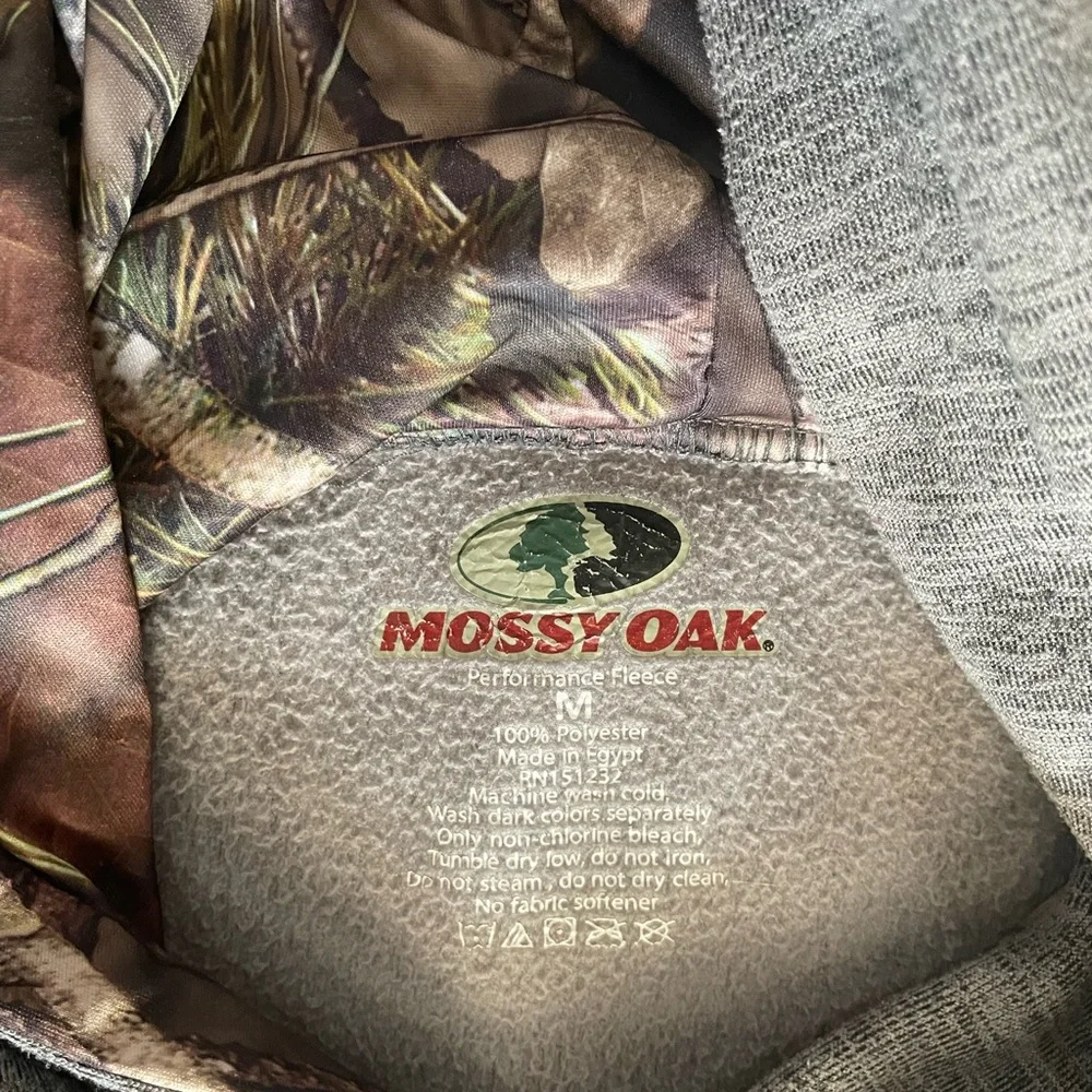 Mossy Oak Charcoal Hoodie with Camo Hood - Picture 3 of 5